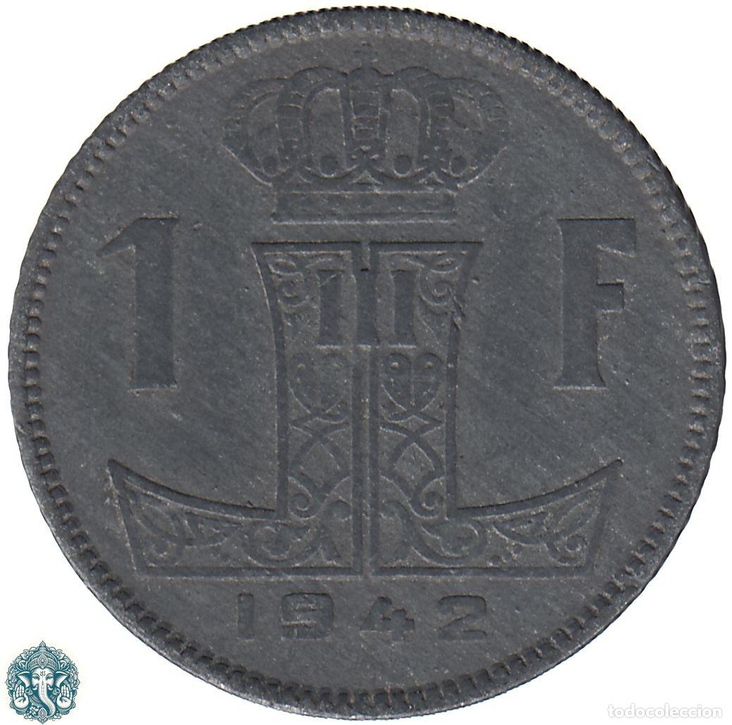 Alte M&uuml;nzen aus Europa: B&Eacute;LGICA 1 Franco 1942 Leopoldo III KM#128 Zinc Leyenda Belgie - Belgique