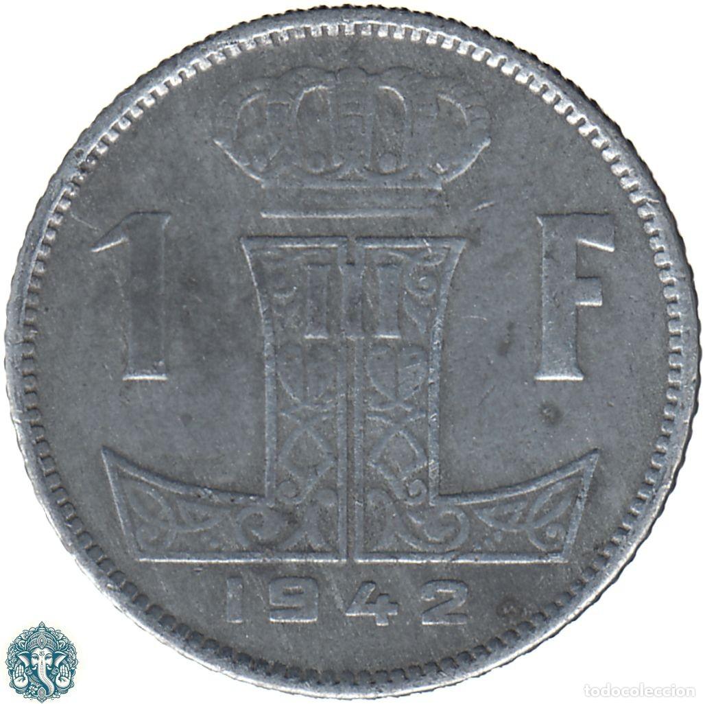 Alte M&uuml;nzen aus Europa: B&Eacute;LGICA 1 Franco 1942 Leopoldo III KM#128 Zinc Leyenda Belgie - Belgique