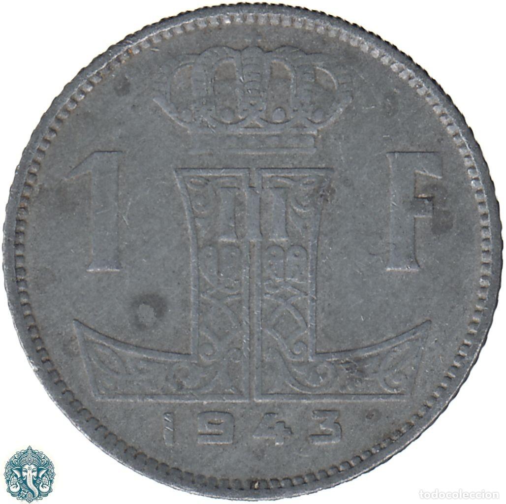 Alte M&uuml;nzen aus Europa: B&Eacute;LGICA 1 Franco 1943 Leopoldo III KM#128 Zinc Leyenda Belgie - Belgique
