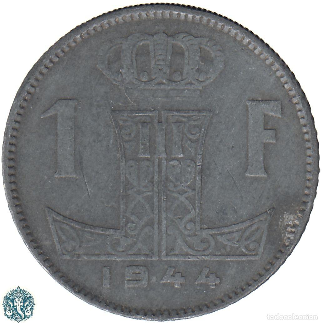 Alte M&uuml;nzen aus Europa: B&Eacute;LGICA 1 Franco 1944 Leopoldo III KM#128 Zinc Leyenda Belgie - Belgique