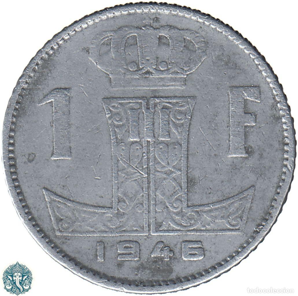 Alte M&uuml;nzen aus Europa: B&Eacute;LGICA 1 Franco 1946 Leopoldo III KM#128 Zinc Leyenda Belgie - Belgique