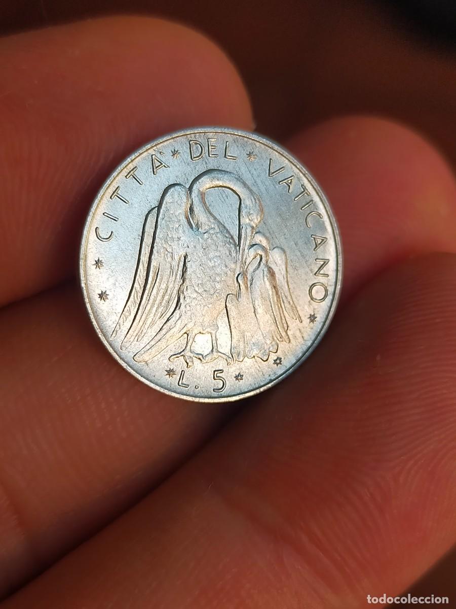 Monedas antiguas de Europa: MONEDA DE 5 CINCO LIRAS A&Ntilde;O 13 XIII VATICANO MCMLXXV 1975 EXCELENTE CONSERVACION