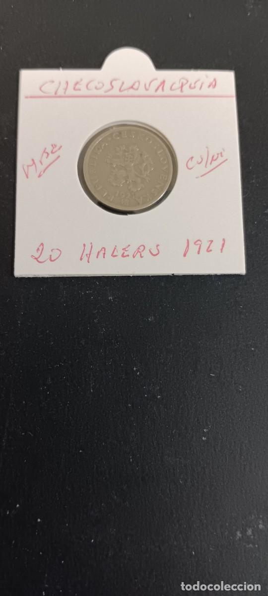 Monnaies anciennes de Europe: CHECOSLOVAQUIA 20 HALERU 1921 MBC KM=1 (CUPRONIQUEL)