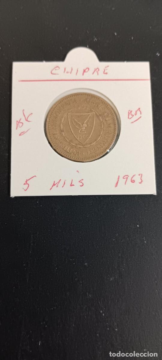 Monnaies anciennes de Europe: CHIPRE 5 MILS 1963 BC KM=39 (BRONCE)