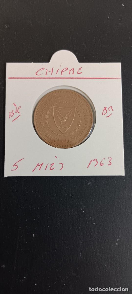 Monnaies anciennes de Europe: CHIPRE 5 MILS 1963 BC KM=39 (BRONCE)