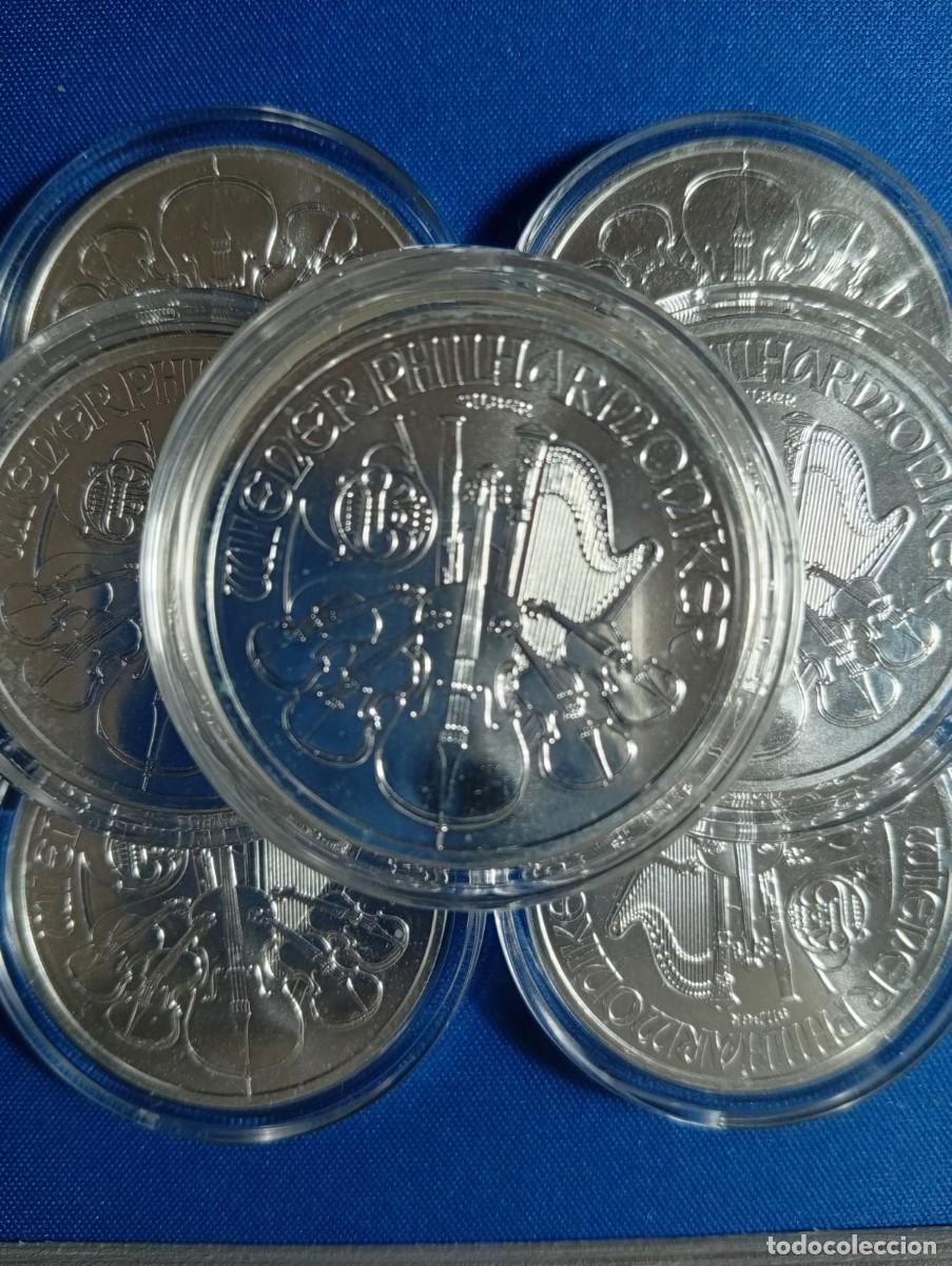 Monedas antiguas de Europa: Lote de 8 onzas de plata 999 Filarm&oacute;nica de Viena 2021
