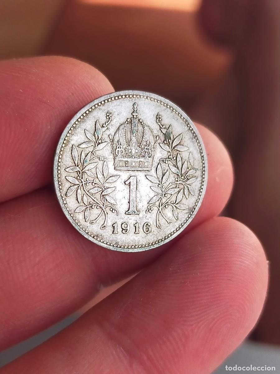 Monedas antiguas de Europa: MONEDA DE 1 UNA CORONA 1916 MUY BUENA CONSERVACION PLATA