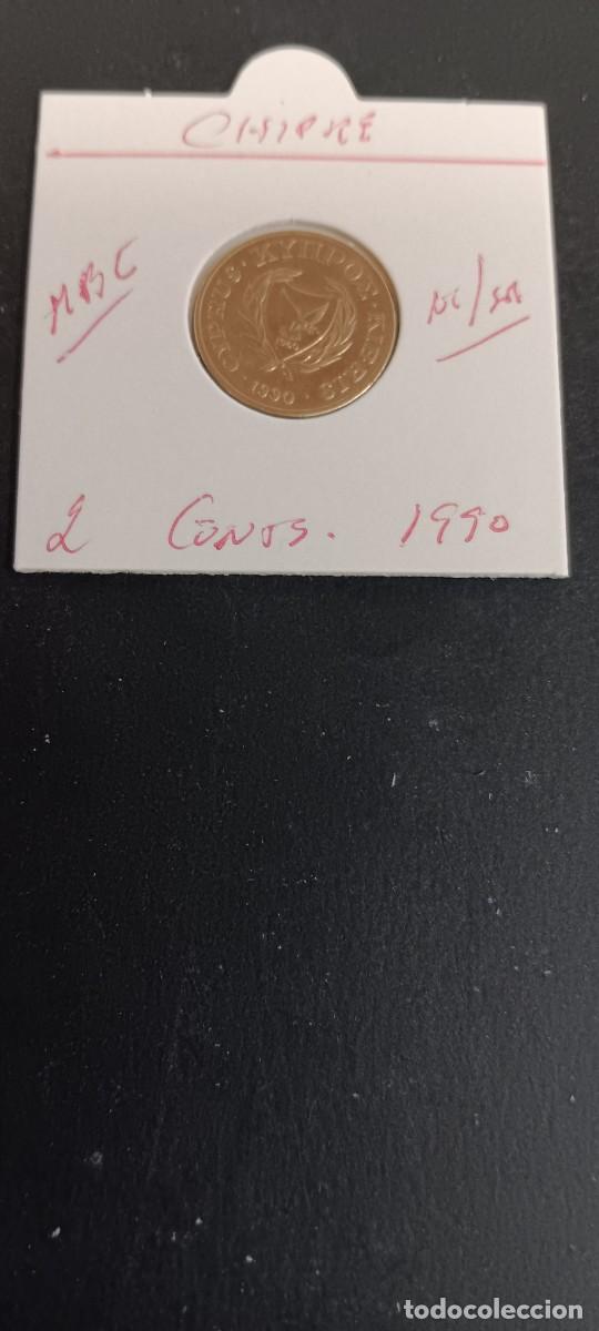 Monedas antiguas de Europa: CHIPRE 2 CENTIMOS 1990 MBC KM=54.2 (NIQUEL-LAT&Oacute;N)