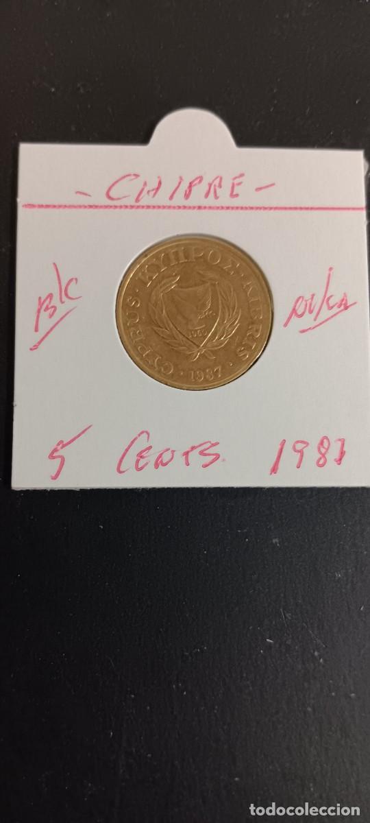 Monedas antiguas de Europa: CHIPRE 5 CENTIMOS 1987 BC KM=55.2 (NIQUEL-LAT&Oacute;N)
