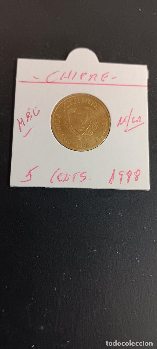 Monedas antiguas de Europa: CHIPRE 5 CENTIMOS 1988 MBC KM=55.2 (NIQUEL-LAT&Oacute;N)