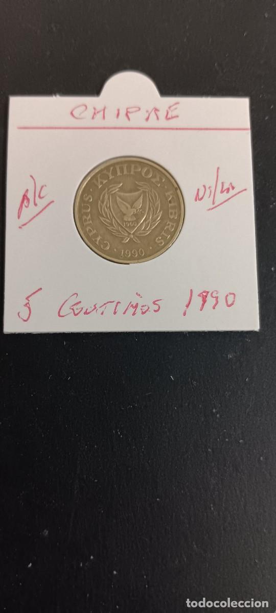 Monedas antiguas de Europa: CHIPRE 5 CENTIMOS 1990 BC KM=55.2 (NIQUEL-LAT&Oacute;N)