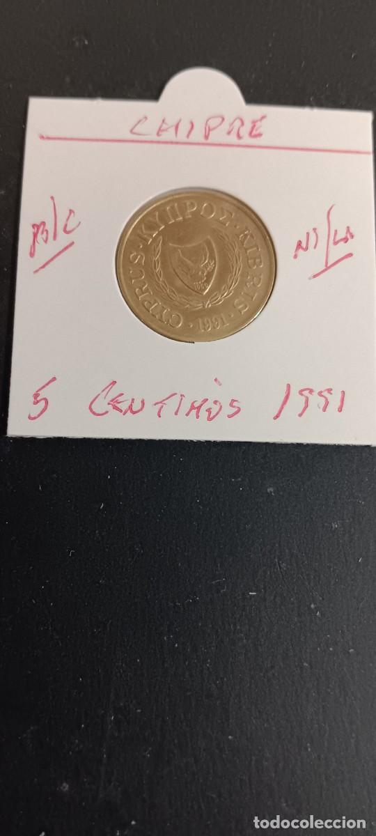 Monedas antiguas de Europa: CHIPRE 5 CENTIMOS 1991 BC KM=55.3 (NIQUEL-LAT&Oacute;N)