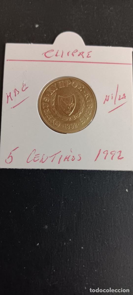Monedas antiguas de Europa: CHIPRE 5 CENTIMOS 1992 MBC KM=55.3 (NIQUEL-LAT&Oacute;N)