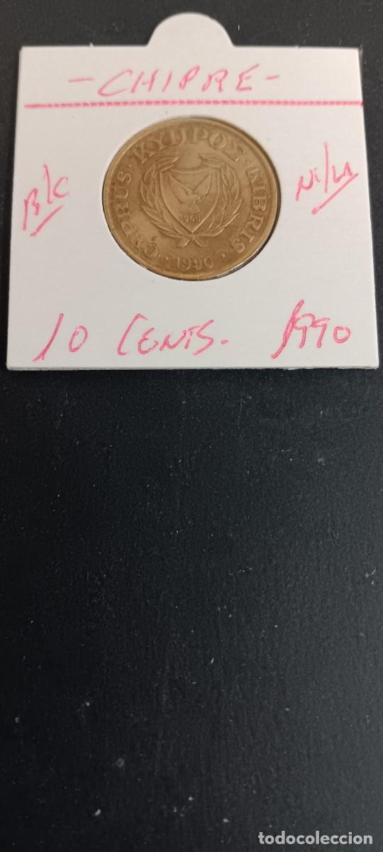 Monedas antiguas de Europa: CHIPRE 10 CENTIMOS 1990 BC KM=56.2 (NIQUEL-LAT&Oacute;N)