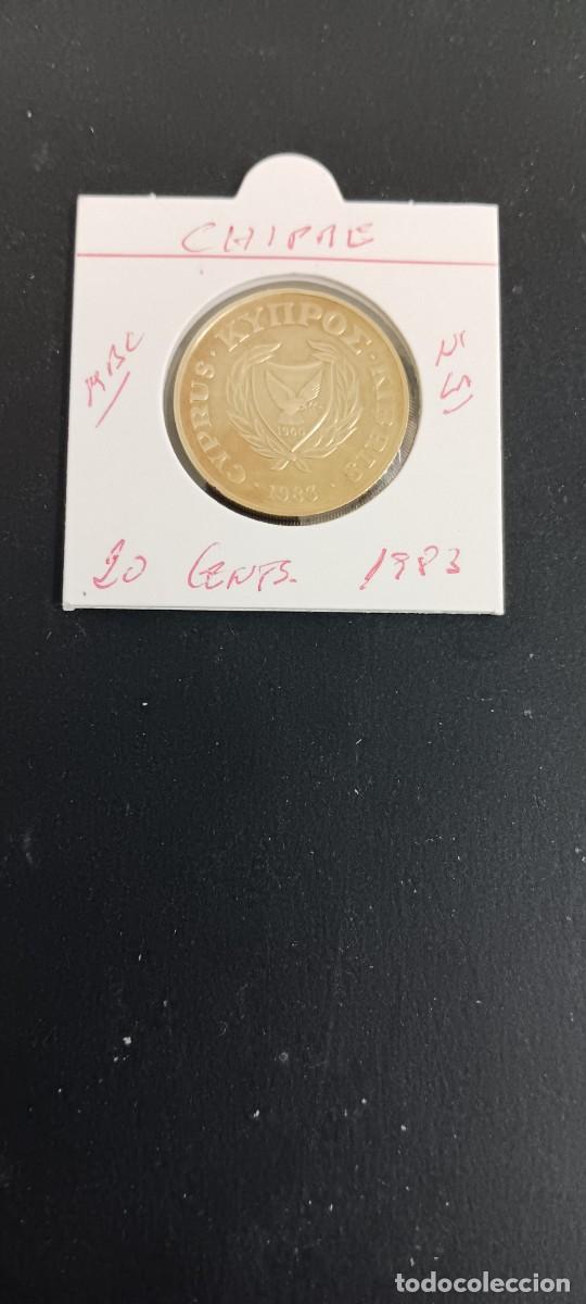 Monedas antiguas de Europa: CHIPRE 20 CENTIMOS 1983 MBC KM=57.1 (NIQUEL-LAT&Oacute;N)