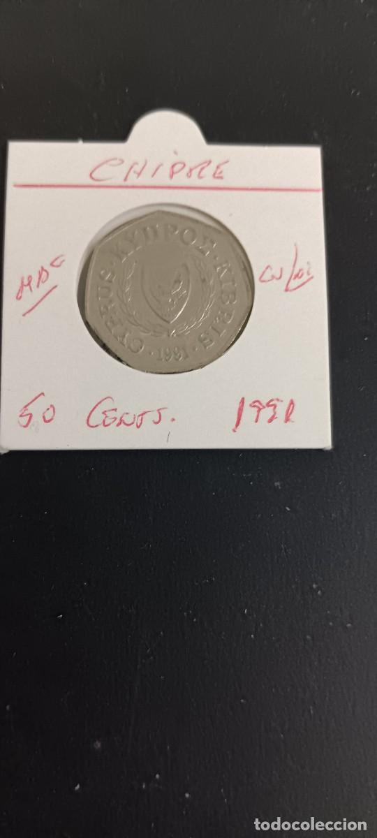 Monedas antiguas de Europa: CHIPRE 50 CENTIMOS 1991 MBC KM=66 (CUPRONIQUEL)
