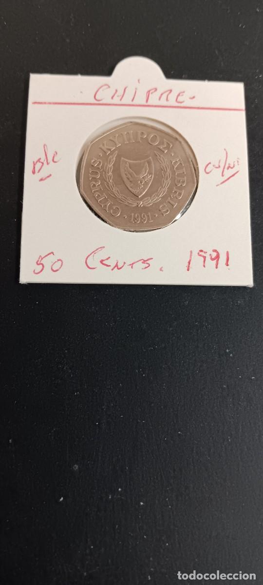 Monedas antiguas de Europa: CHIPRE 50 CENTIMOS 1991 BC KM=66 (CUPRONIQUEL)
