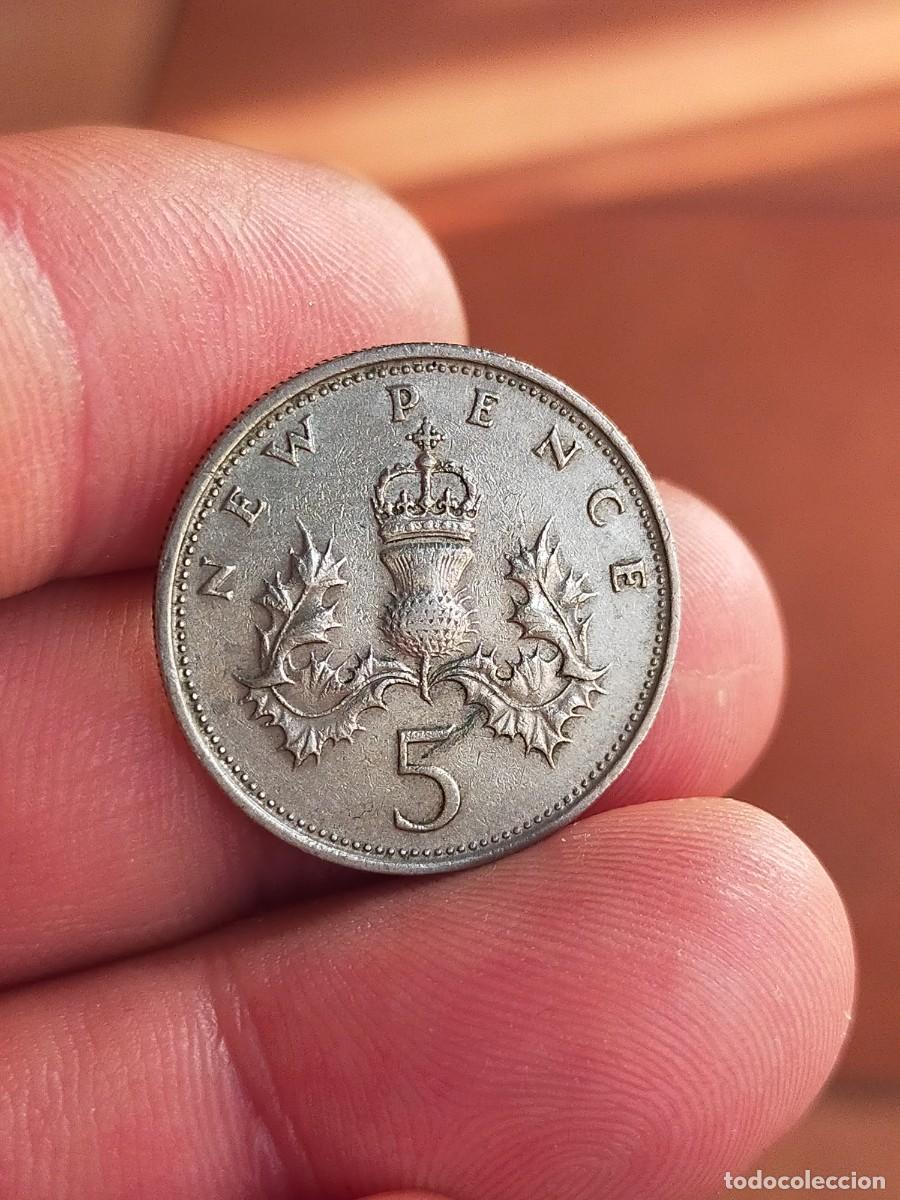Monedas antiguas de Europa: MONEDA DE 5 CINCO PENIQUES PENCE REINO UNIDO INGLATERRA GRAN BRETA&Ntilde;A 1970 BUENA CONSERVACION