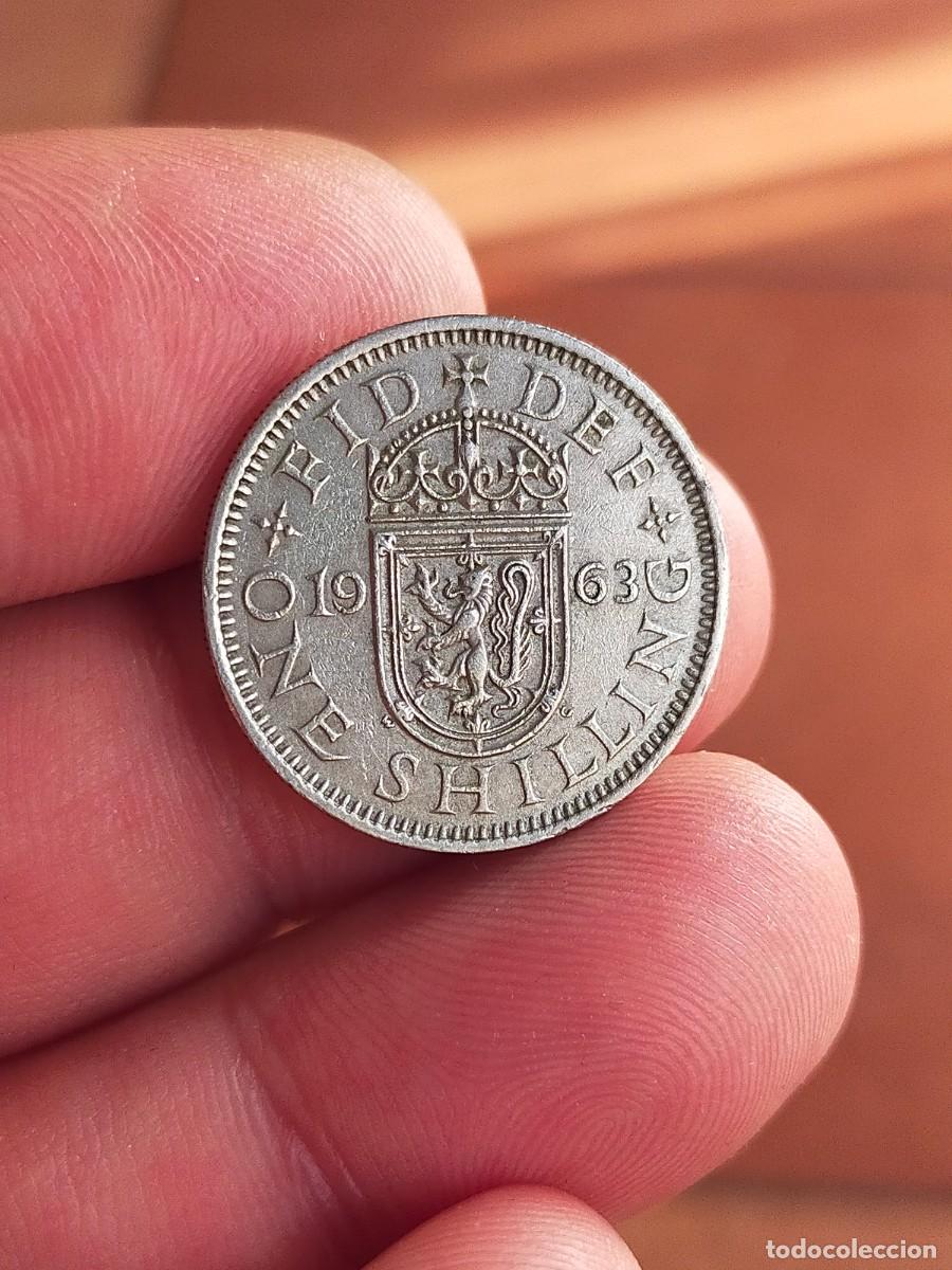Monedas antiguas de Europa: MONEDA DE 1 UN CHELIN SHILLING REINO UNIDO INGLATERRA GRAN BRETA&Ntilde;A 1963 BUENA CONSERVACION