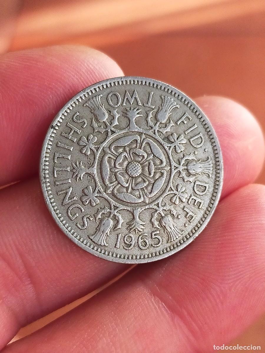 Monedas antiguas de Europa: MONEDA DE 2 DOS CHELINES SHILLINGS REINO UNIDO INGLATERRA GRAN BRETA&Ntilde;A 1965 BUENA CONSERVACION