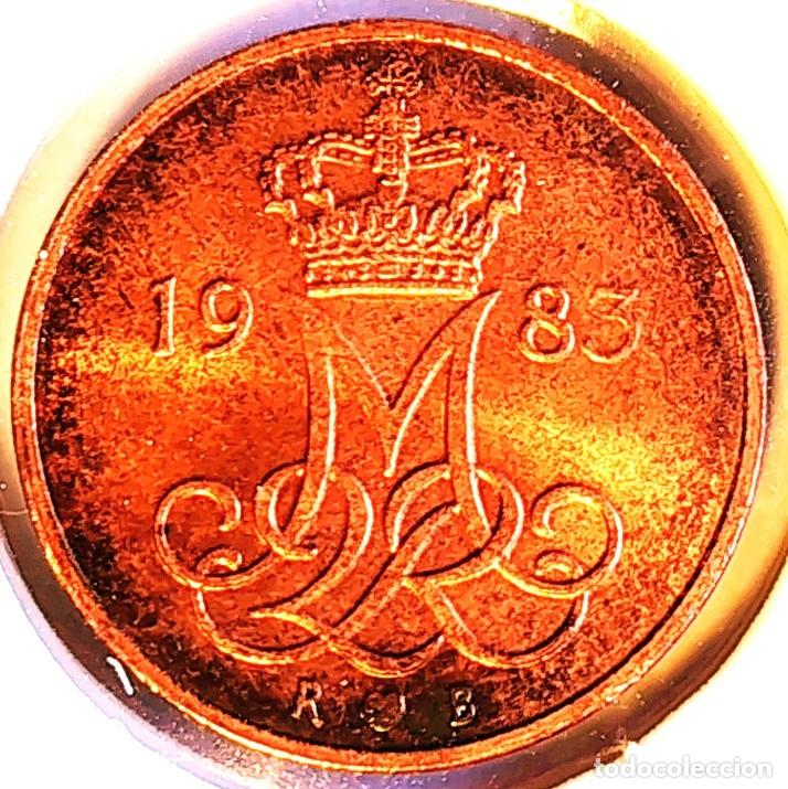 Moedas antigas da Europa: DINAMARCA (1973-1989) - 5 ORE 1983 - REINA MARGARITA II - A - 1,60 GR. HIERRO COBREADO