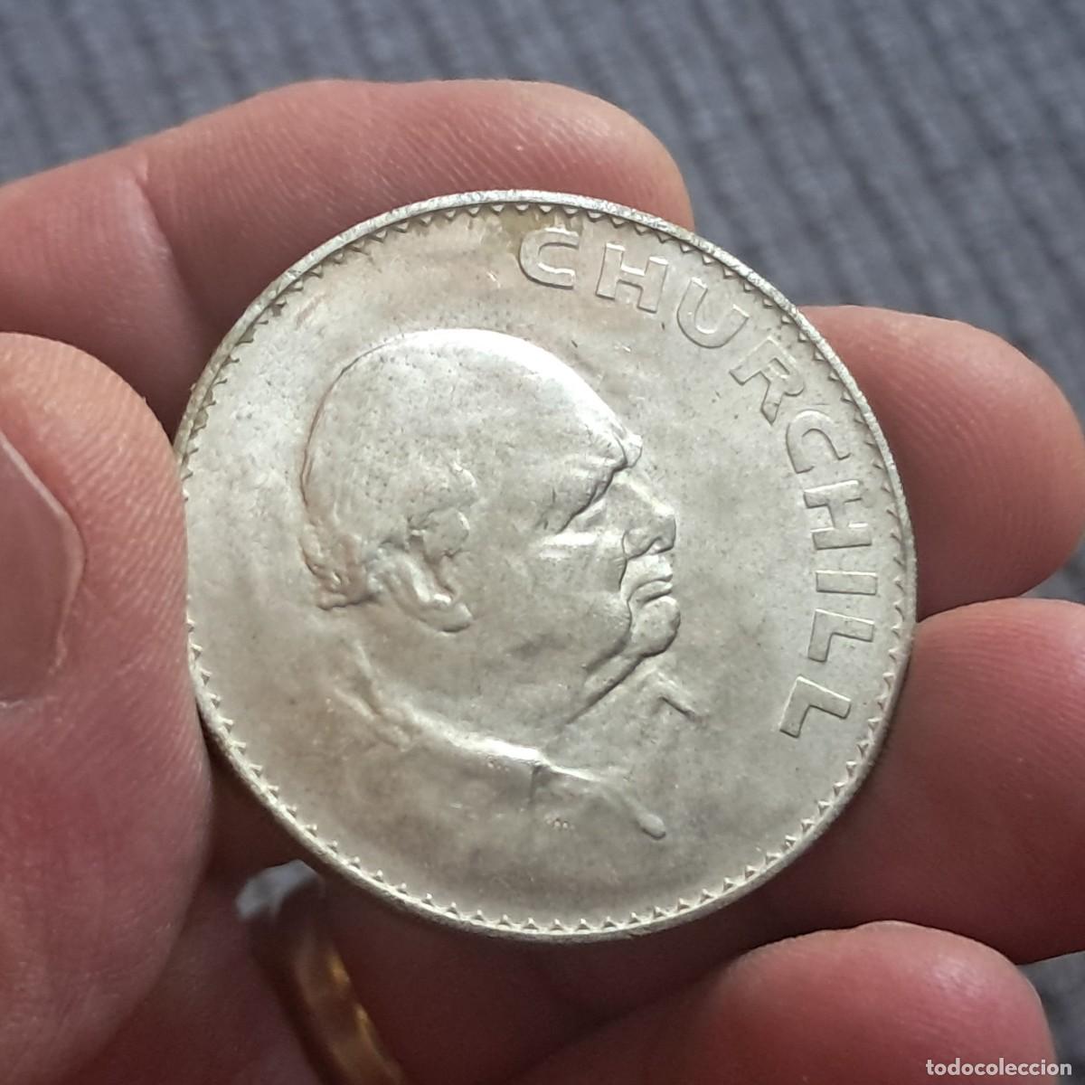 Monnaies anciennes de Europe: MONEDA DEL REINO UNIDO 1 CORONA CROWN 1965 - Elizabeth II (Churchill) VF, KM# 910.