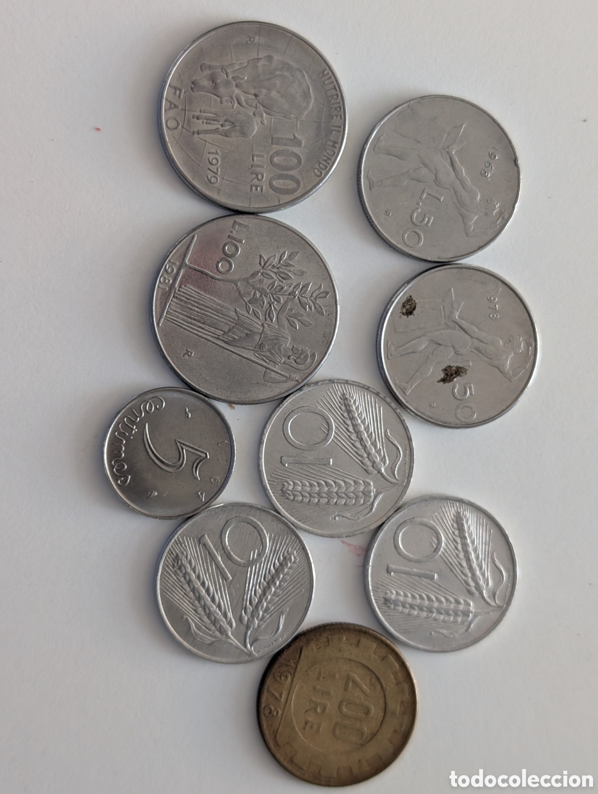Old Coins of Europe: Lote Monedas Liras Italianas (1968-1981) - 9 Piezas