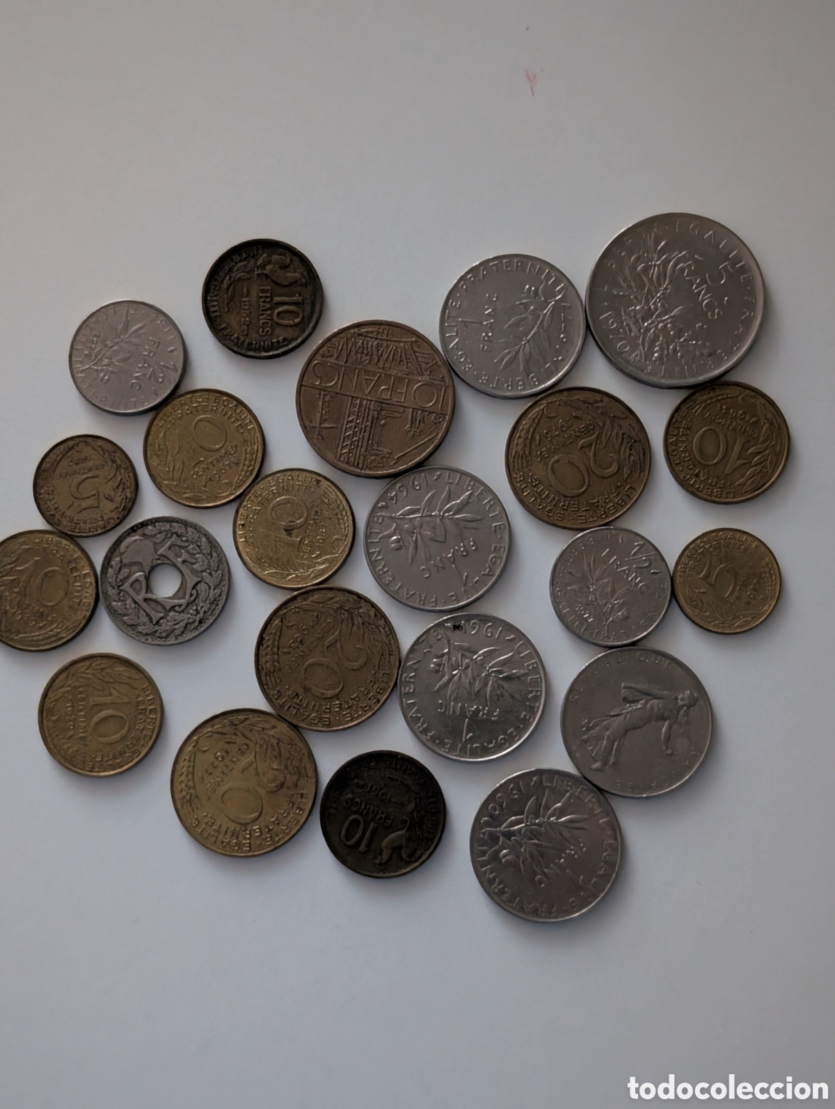 Monedas antiguas de Europa: Lote Monedas Antiguas Francesas Francos Colecci&oacute;n