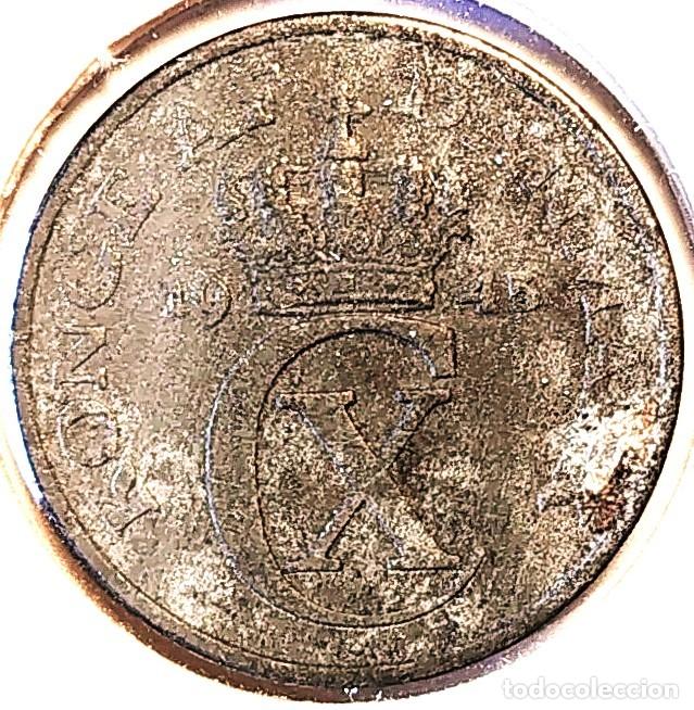 Monedas antiguas de Europa: DINAMARCA (1912-1947) - 1 ORE 1945 - REY CRISTIAN X - A - 1,60 GR. ZINC - DIAMETRO 16 mm - KM#826.2
