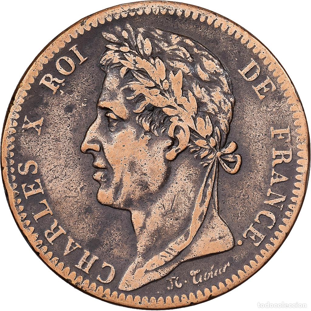 Monedas antiguas de Europa: [#1545055] Francia, Charles X, 10 Centimes, 1825, Paris, Bronce, BC+, KM:11