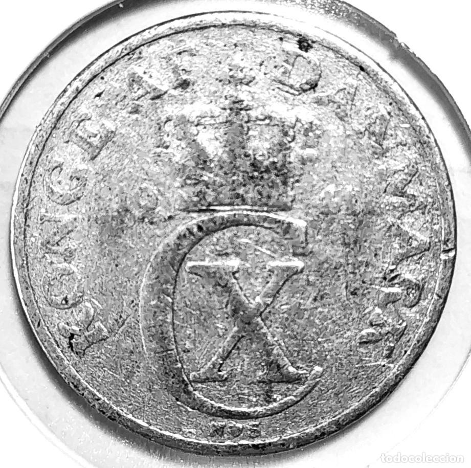 Monedas antiguas de Europa: DINAMARCA (1912-1947) - 2 ORE 1941 - REY CRISTIAN X - A - 1,20 GR. ALUMINIO - DIAMETR 21 mm - KM#833