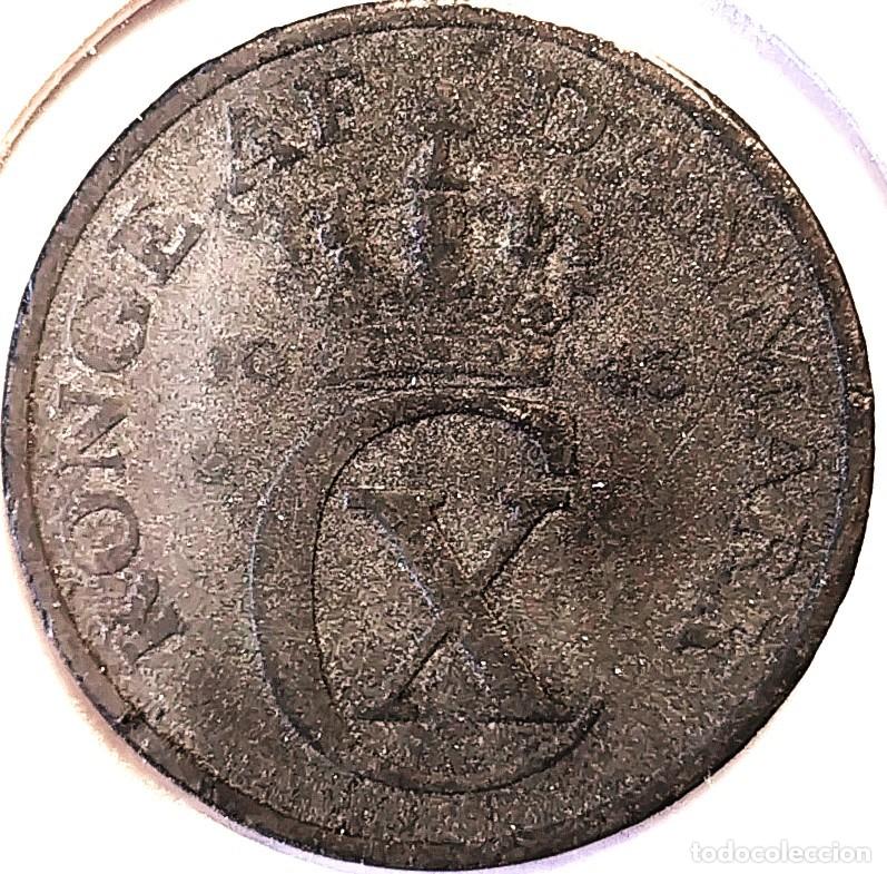 Monedas antiguas de Europa: DINAMARCA (1912-1947) - 2 ORE 1943 - REY CRISTIAN X - A - 3,20 GR. ZINC - DIAMETRO 21 mm - KM#833a