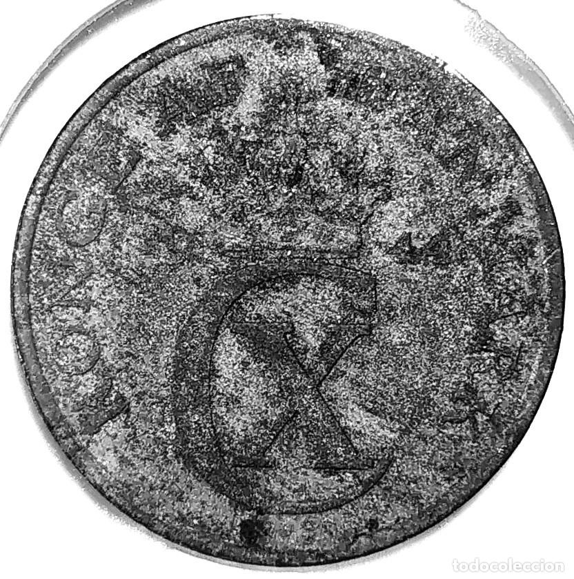 Monedas antiguas de Europa: DINAMARCA (1912-1947) - 2 ORE 1944 - REY CRISTIAN X - A - 3,20 GR. ZINC - DIAMETRO 21 mm - KM#833a