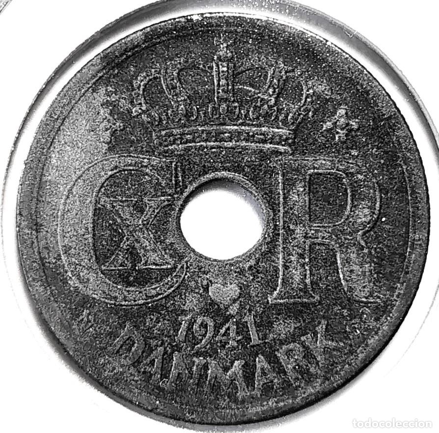 Monedas antiguas de Europa: DINAMARCA (1912-1947) - 25 ORE 1941 - REY CRISTIAN X - A - 3,60 GR. ZINC - DIAMETRO 23 mm - KM#823a