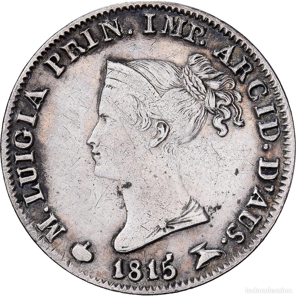 Monedas antiguas de Europa: [#1545127] Italia, Maria Luigia, 5 Soldi, 1815, Plata, BC+, Gadoury:IT36