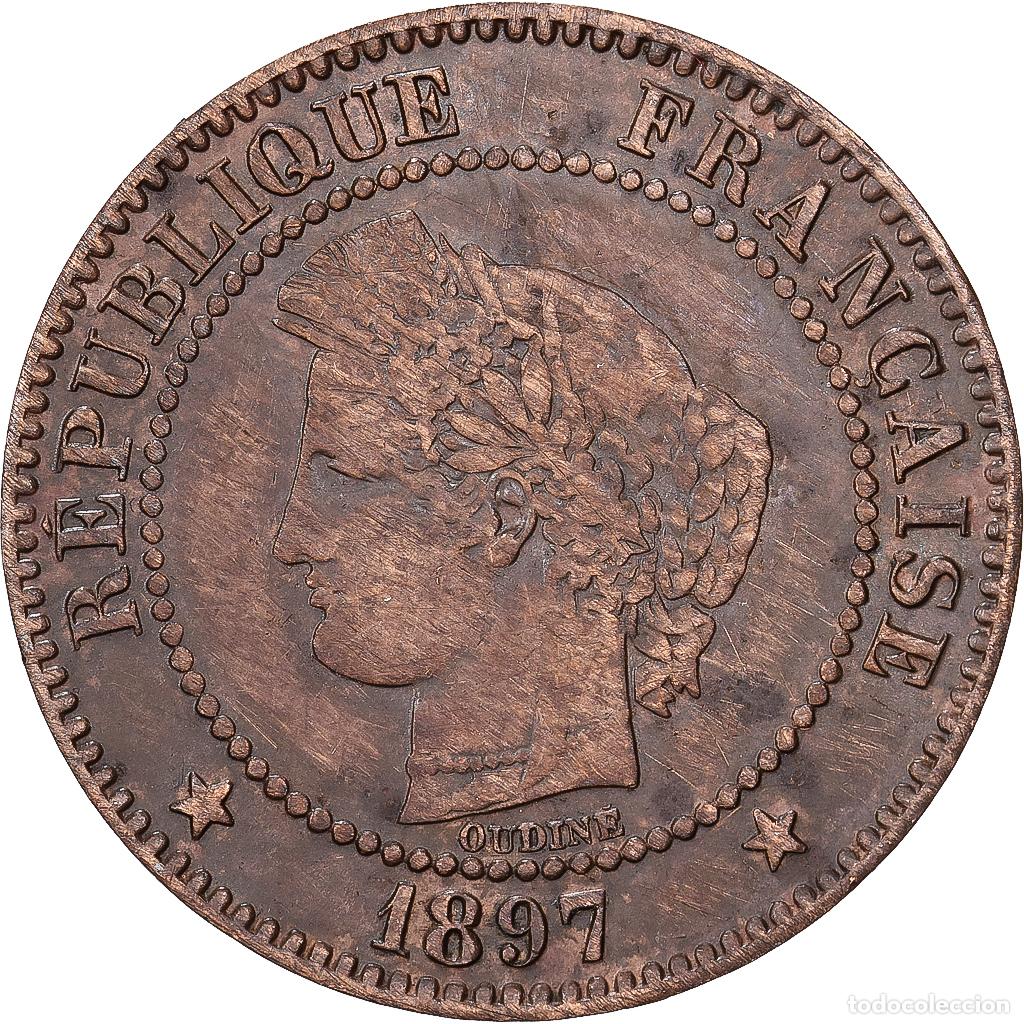 Monedas antiguas de Europa: [#1545252] Francia, 2 Centimes, C&eacute;r&egrave;s, 1897, MDP, Bronce, BC+, Gadoury:105