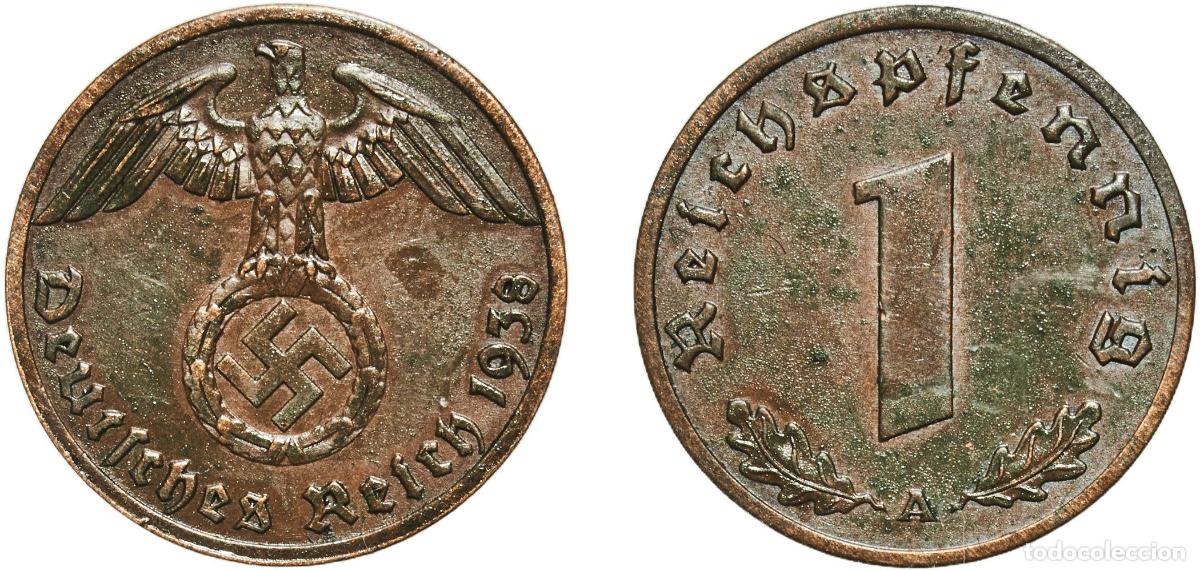 Monedas antiguas de Europa: Germany Third Reich 1938 A 1 Reichspfennig Bronze Berlin Mint (75707447) 2g AU KM 89 AKS 58 J 361