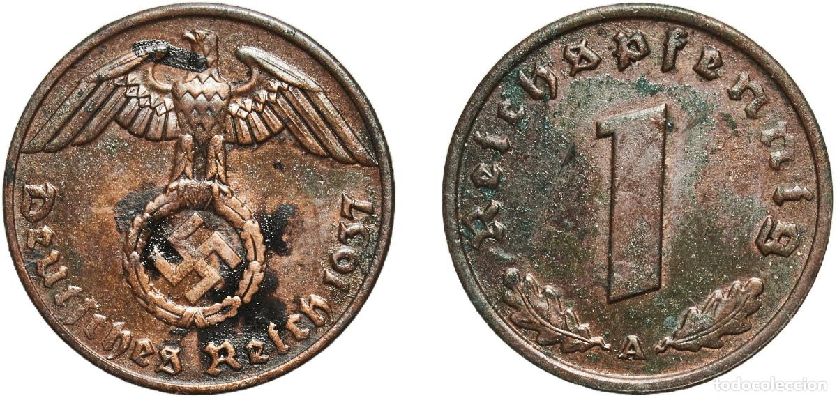 Monedas antiguas de Europa: Germany Third Reich 1937 A 1 Reichspfennig Bronze Berlin Mint (67180396) 2g AU KM 89 AKS 58 J 361