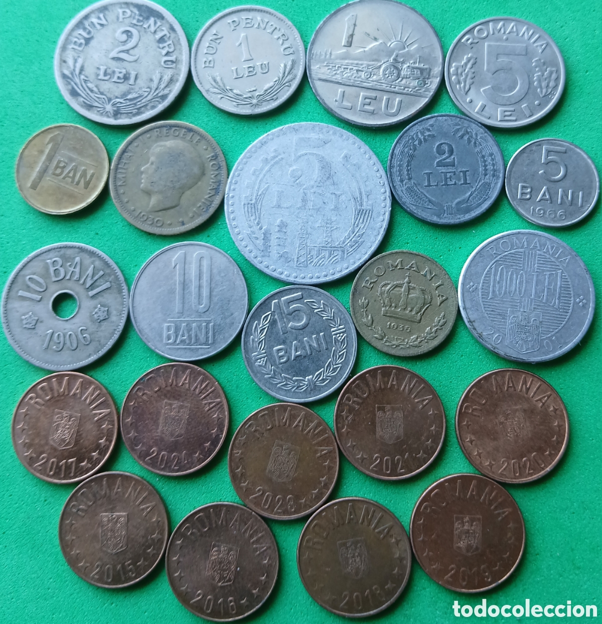 Monedas antiguas de Europa: Ruman&iacute;a 1906-2024. Lote 23 monedas/diferentes fechas.