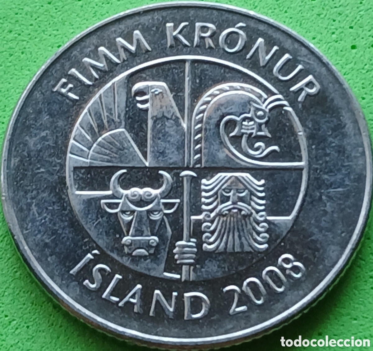 Monedas antiguas de Europa: Islandia 5 coronas 2008 km#28a