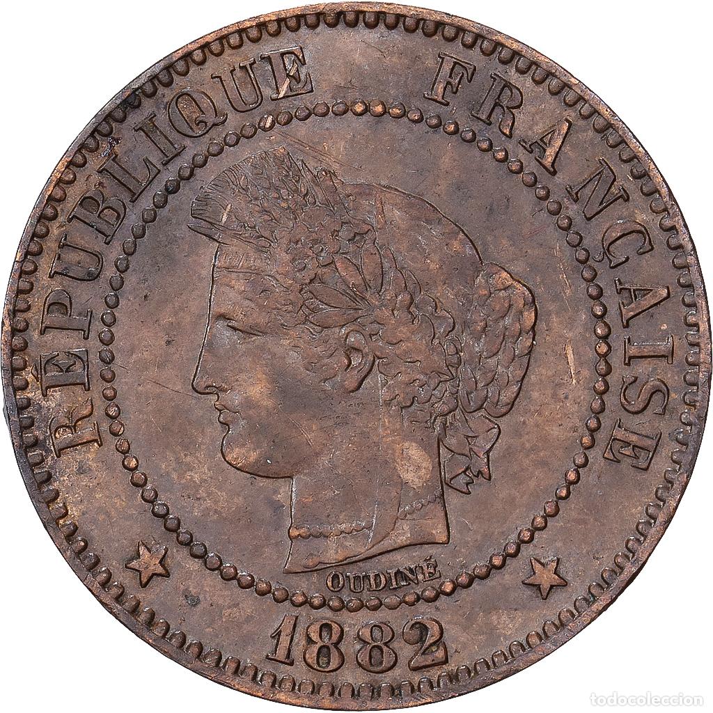 Monedas antiguas de Europa: [#1545250] Francia, 2 Centimes, C&eacute;r&egrave;s, 1882, MDP, Bronce, MBC, Gadoury:105