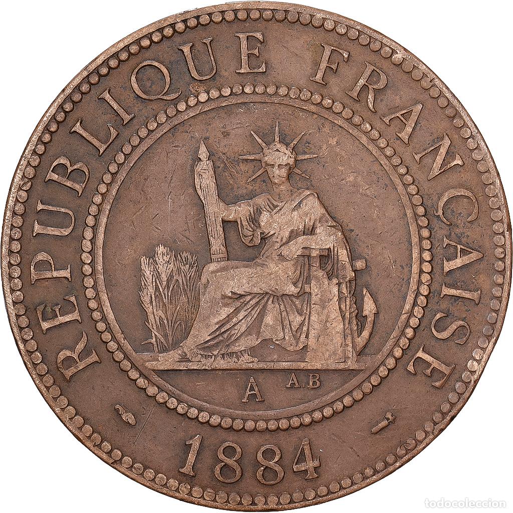 Monedas antiguas de Europa: [#1545253] COCHINCHINA FRANCESA, 1 Centi&egrave;me, 1884, MDP, Bronce, MBC, Lecompte:11-15, KM:3