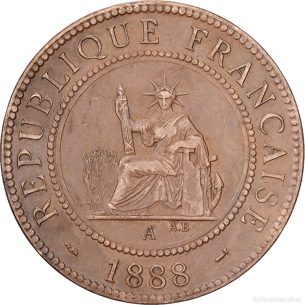 Monedas antiguas de Europa: [#1545254] Indochina Francesa, Cent, 1888, MDP, Bronce, MBC, Lecompte:39