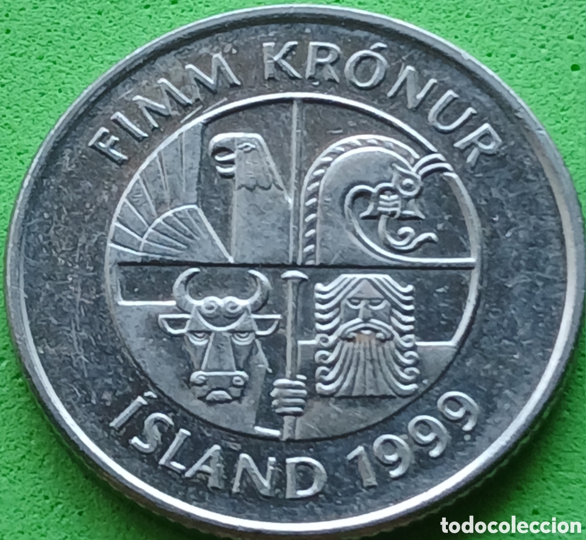 Monedas antiguas de Europa: Islandia 5 coronas 1999 km#28a
