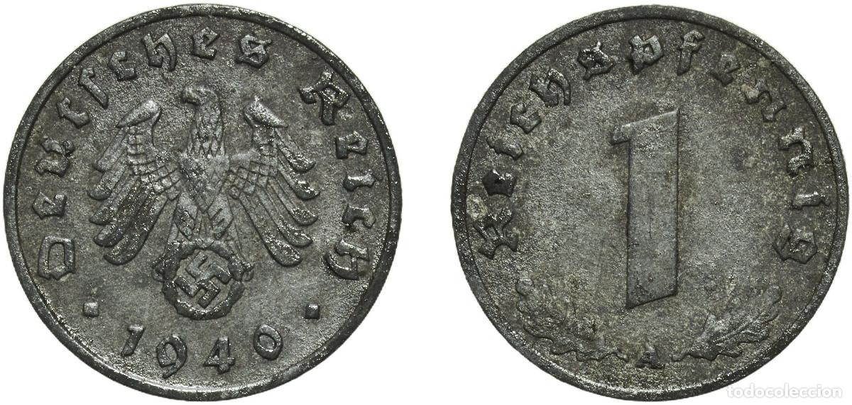 Monedas antiguas de Europa: Germany Third Reich 1940 A 1 Reichspfennig Zinc Berlin Mint (223947561) 1.81g AU KM 97 AKS 59 J 36
