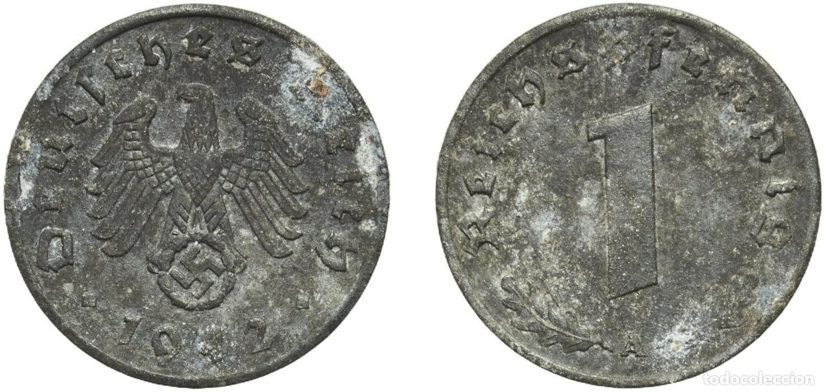 Monedas antiguas de Europa: Germany Third Reich 1942 A 1 Reichspfennig Zinc Berlin Mint (558877269) 1.81g XF KM 97 AKS 59 J 36