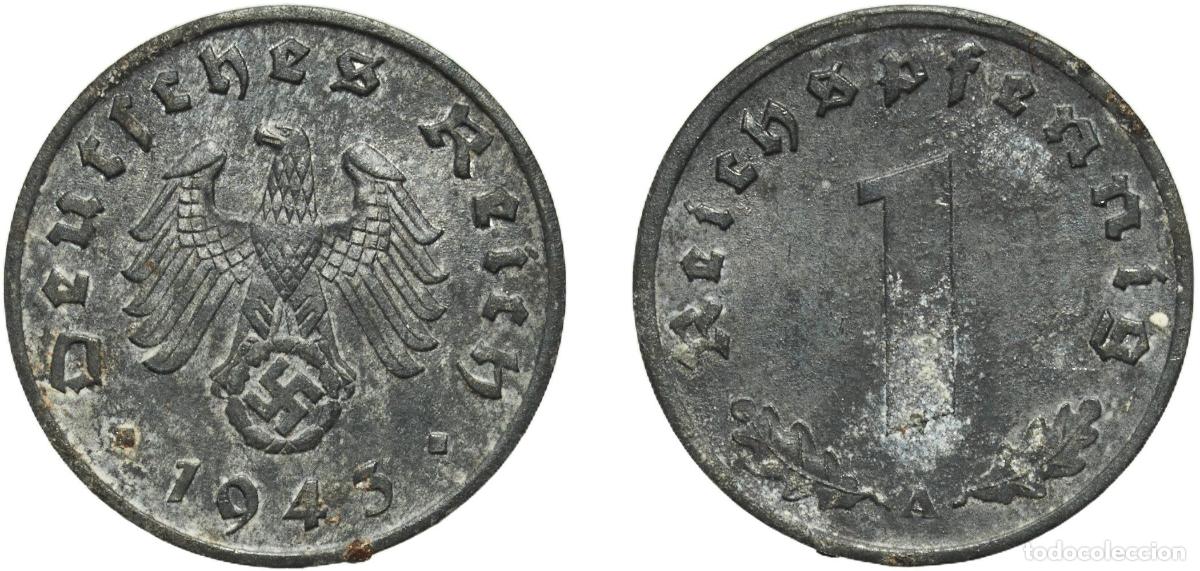Monedas antiguas de Europa: Germany Third Reich 1943 A 1 Reichspfennig Zinc Berlin Mint (372401495) 1.84g AU KM 97 AKS 59 J 36