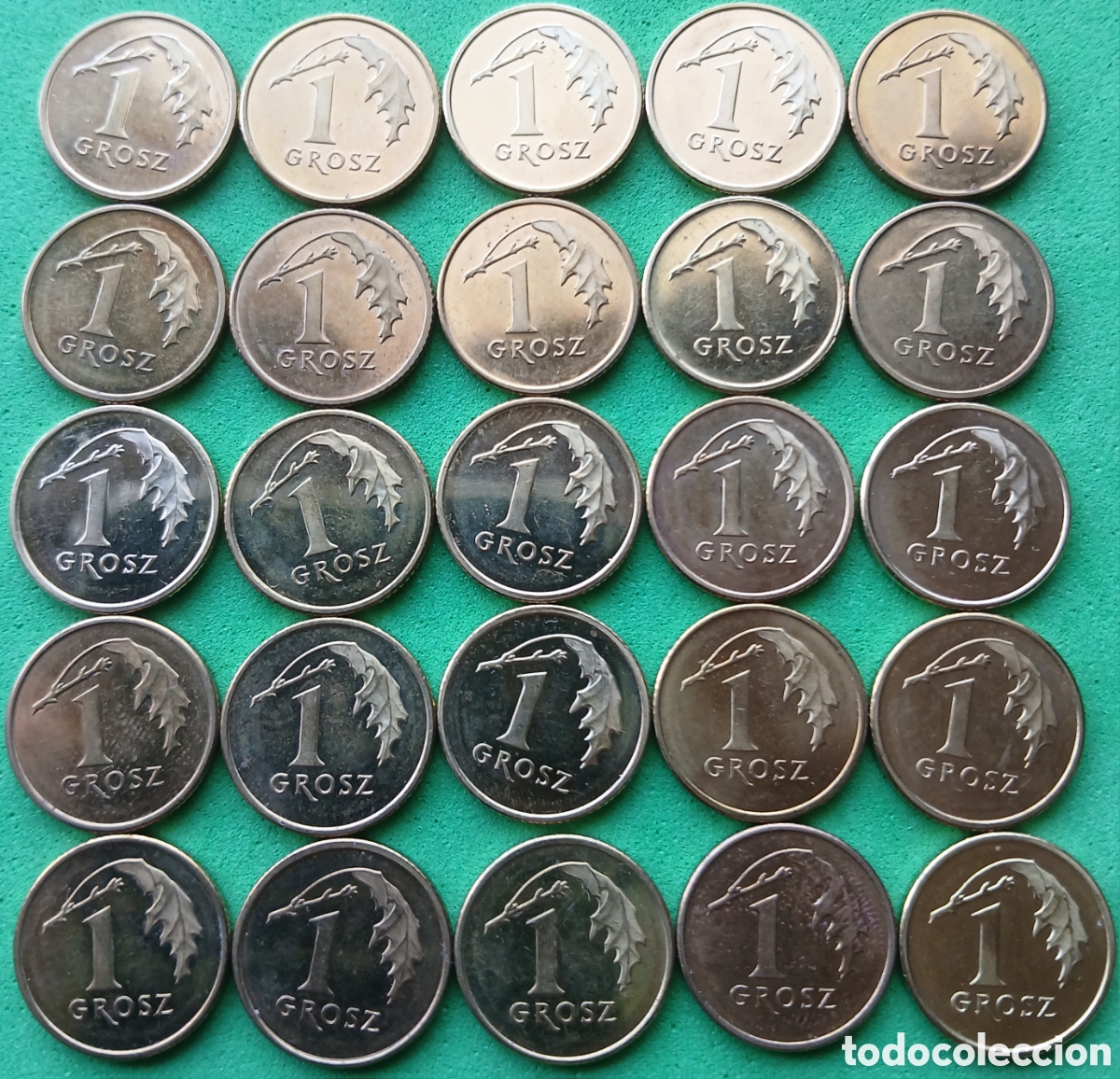 Monedas antiguas de Europa: Polonia 1 grosz 2025 &times; 25 monedas. UC#4