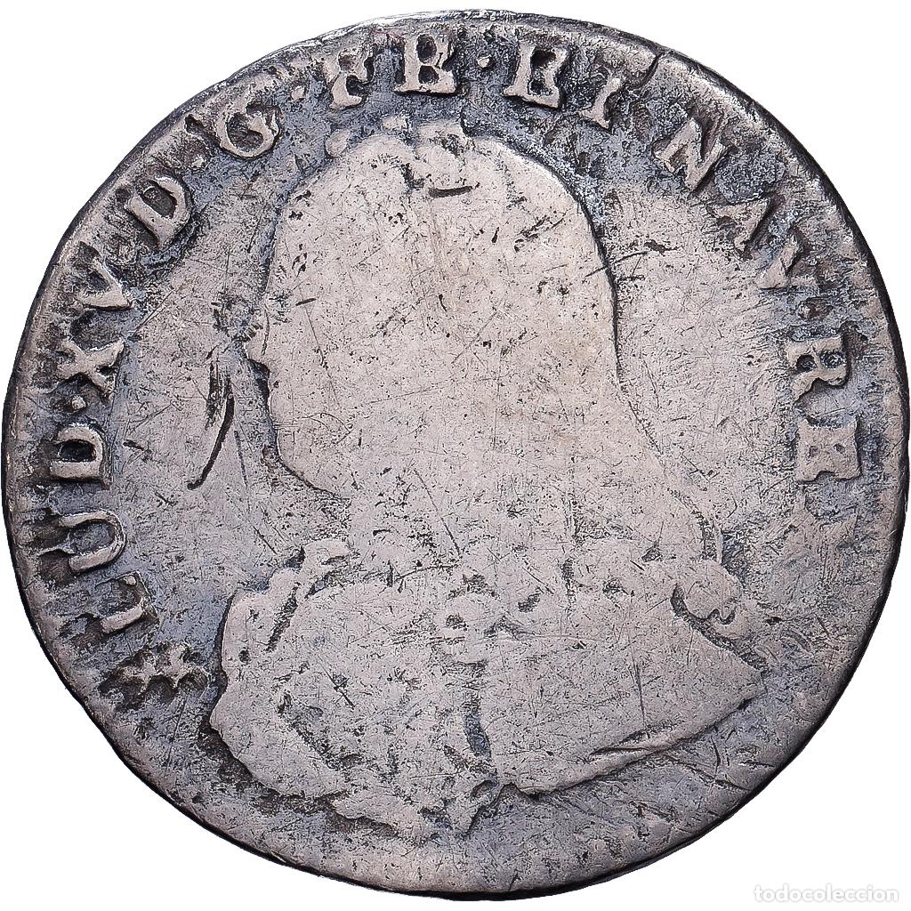 Monedas antiguas de Europa: [#1545018] Francia, Louis XV, 1/10 &Eacute;cu aux branches d'olivier, 1728, Nantes, Plata, BC