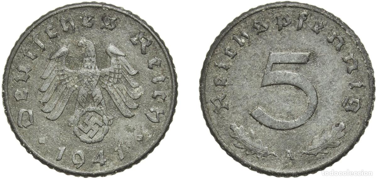 Monedas antiguas de Europa: Germany Third Reich 1941 A 5 Reichspfennig Zinc Berlin Mint (246215852) 2.5g AU KM 100 AKS 51 J 37